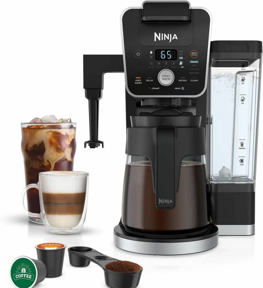 Ninja DualBrew Pro Specialty 12-Cup Coffee Maker with K-Cup Combo, Single Serve & Drip Machine, Hot & Iced Coffee Brewer, Includes Permanent Filter (CFP307)