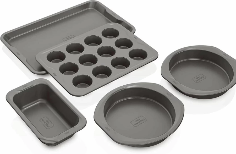 Ninja Foodi NeverStick Premium Nonstick Baking Sheet Set - 2-Piece (9x13 & 11x17 Inch), Oven & Dishwasher Safe, 500°F Heat Resistant, Grey