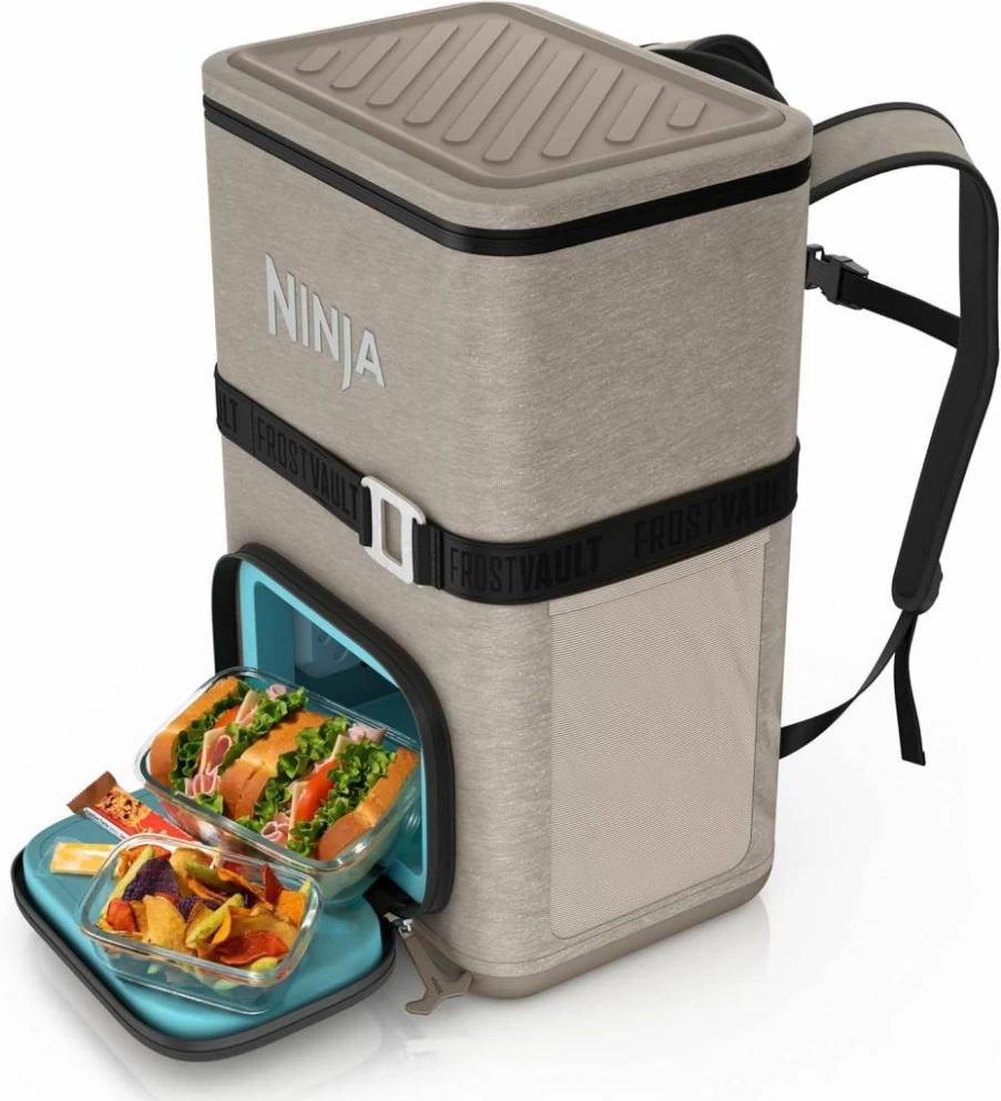 Ninja Frostvault Go Backpack Cooler - 24/36 Can Leakproof Soft Cooler with Built-In Can Opener, Ice Packs & Dry Storage for Camping, Hiking, Beach & Outdoor Activities