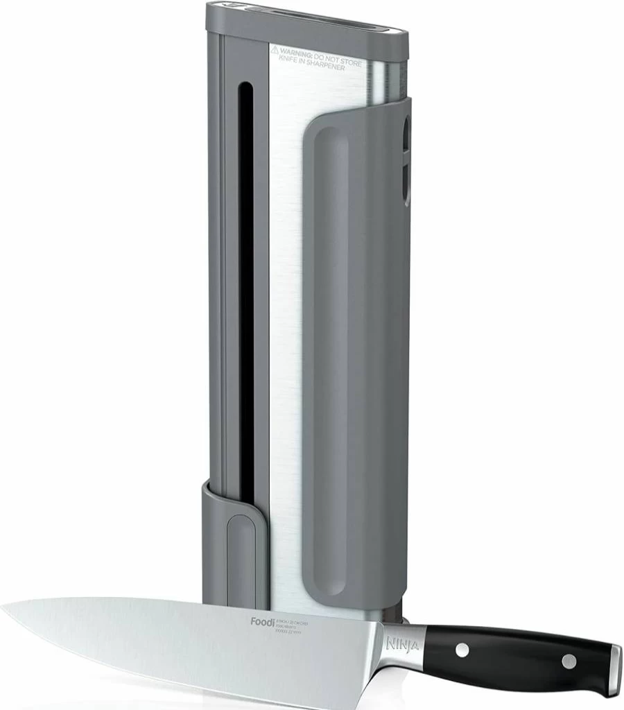 Ninja K32502 Foodi Neverdull Chef Knife Set with Sharpener, Premium German Stainless Steel, Black Kitchen Knives for Professional Cooking