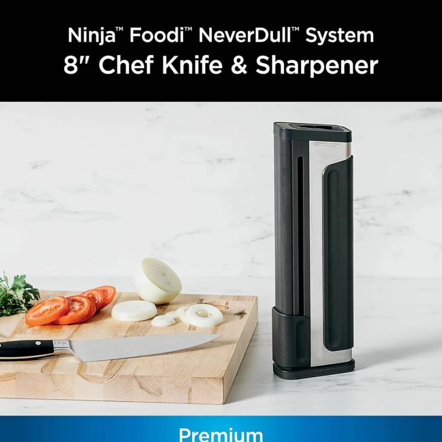Ninja K31300 Foodi NeverDull Knife Sharpener - Stainless Steel Blade Sharpener with Precision Grinding, Gray (1 Count)