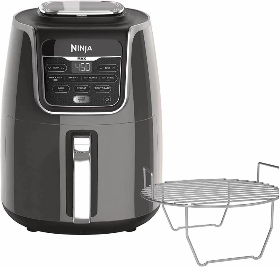 Ninja AF161 Max XL Air Fryer 5.5 Quart - Crisp, Roast, Bake, Reheat, Dehydrate - High Gloss Grey Finish