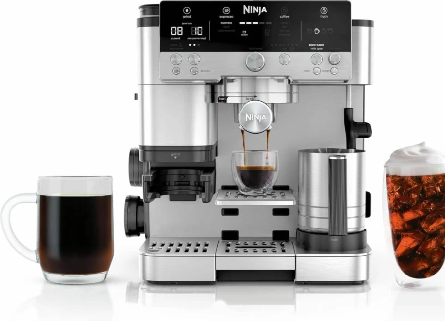 Ninja Es601 Luxe Cafe Premier Series Espresso Machine with Coffee Grinder, Milk Frother, and Built-In Accessory Storage - Stainless Steel Coffee Maker