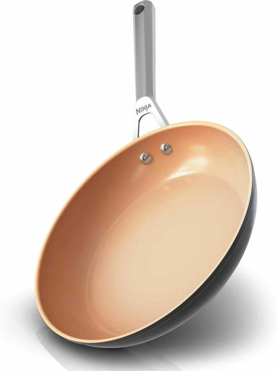 Ninja Premium Ceramic Nonstick 8" Fry Pan - PTFE & PFOA Free, Oven & Dishwasher Safe, Induction Compatible, Healthy Cooking, Apricot (Model CW90020)