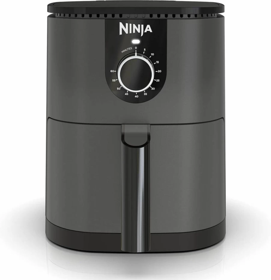 Ninja AF080 Mini Air Fryer 2QT, Compact Nonstick Basket, Quick Set Timer, Energy Efficient, Grey – Perfect for Small Spaces & Quick Meals