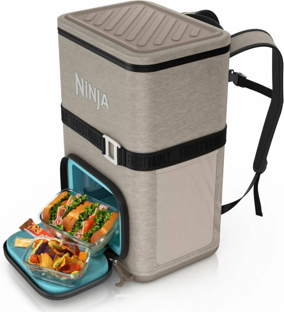 Ninja Frostvault Go Backpack Cooler - 24/36 Can Leakproof Soft Cooler with Built-In Can Opener, Ice Packs & Dry Storage for Camping, Hiking & Outdoor Activities
