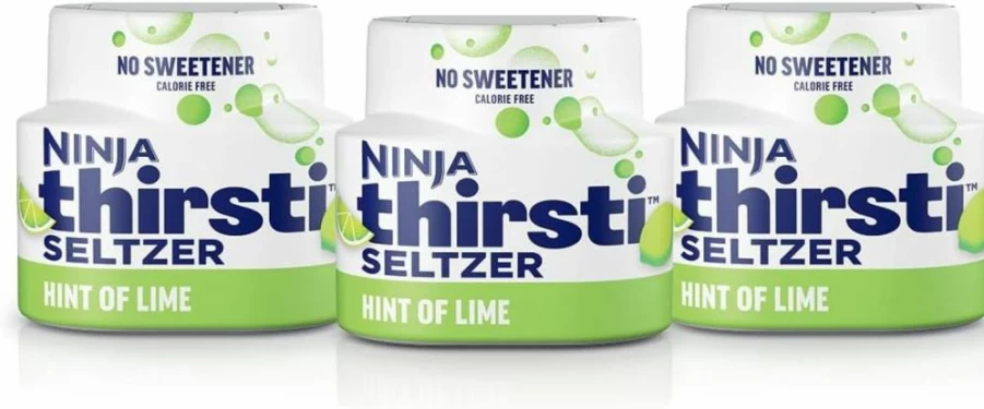 Ninja Thirsti Flavored Water Drops - Seltzer Lemon, Zero Calorie, Zero Sugar, Zero Sweetener, Makes 20 Refreshing Sparkling Drinks, 3 Pack (12oz Each)