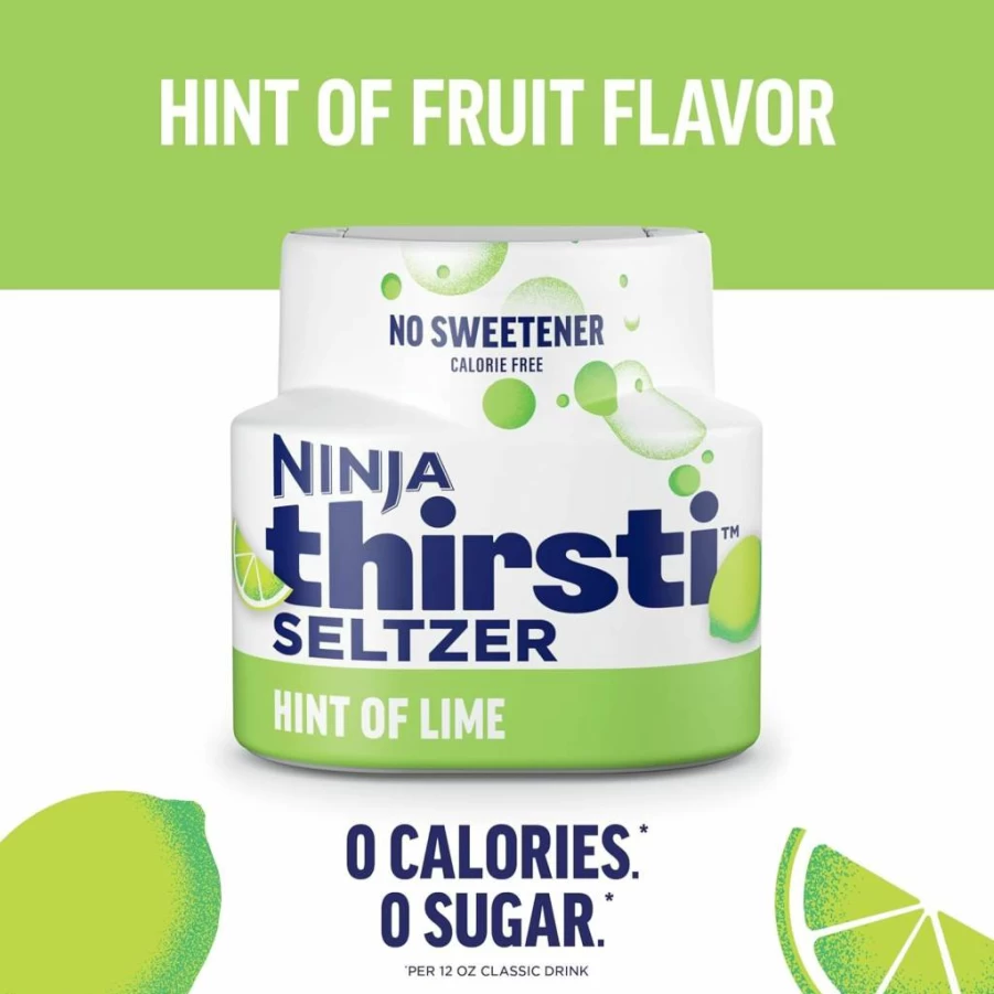 Ninja Thirsti Flavored Water Drops - Seltzer Lemon, Zero Calorie, Zero Sugar, Zero Sweetener, Makes 20 Refreshing Sparkling Drinks, 3 Pack (12oz Each)