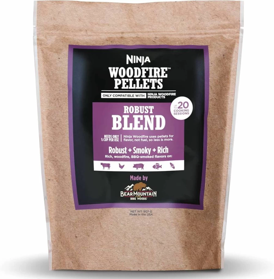 Ninja Woodfire Pellets 2-Lb Bag - All Purpose Blend for Ninja Grills & Ovens, 100% Real Wood, Up to 20 Cooking Sessions, Xskop2Rl Compatible