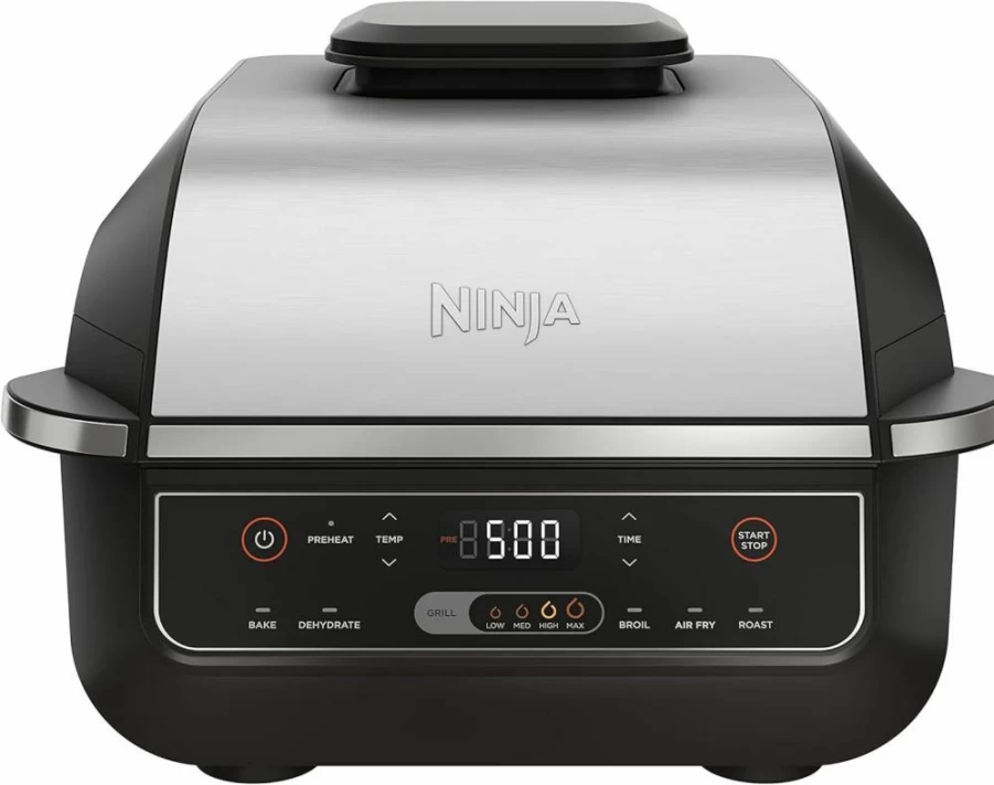 Ninja Foodi 5-in-1 Indoor Grill with Air Fry, Roast, Bake & Dehydrate, 3Lb Capacity, Smoke Control & Dishwasher Safe, Black/Grey (AG301)