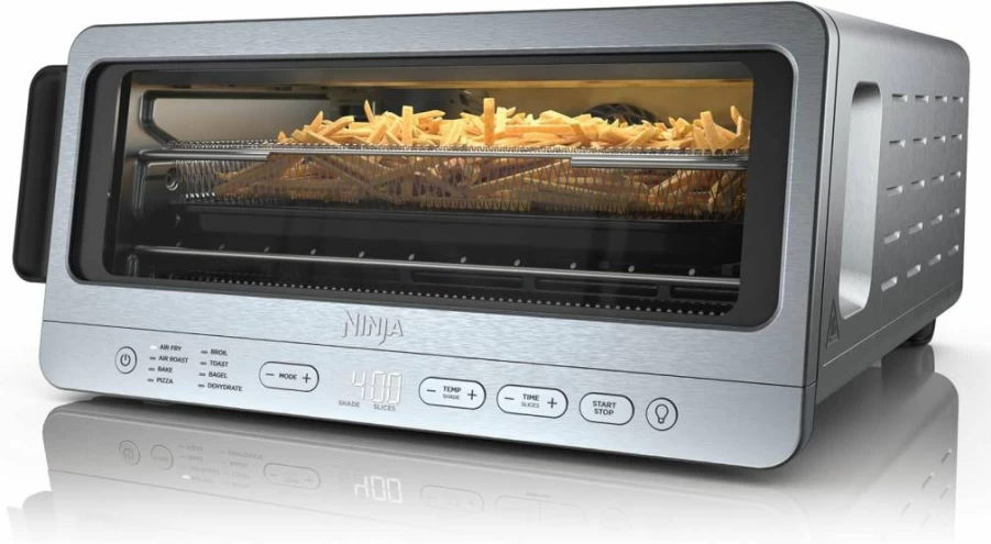 Ninja Sp151 8-in-1 Flip Toaster Oven with Air Fryer, 1800W Stainless Steel Countertop Oven, Space-Saving Flip-Up Design, Includes Air Fry Basket, Sheet Pan, Wire Rack & Crumb Tray