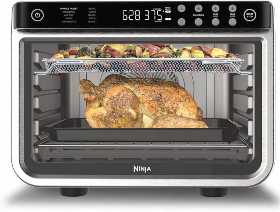 Ninja DT501 6-in-1 Air Fryer Toaster Oven with XL Capacity (12Lb Turkey), 1800W Stainless Steel Countertop Oven for Baking, Pizza, Reheating & More