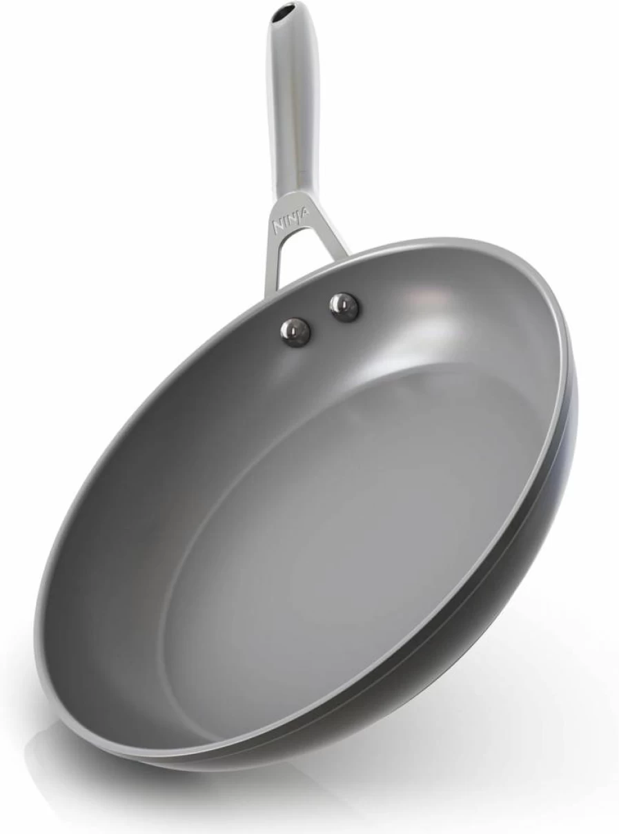 Ninja Ceramic Pro 10.25" Non-Stick Fry Pan, PTFE-Free Ceramic Coating, Oven & Stovetop Safe to 660°F, Induction Compatible, Stainless Steel Handle, Midnight Blue (CW30026MM)