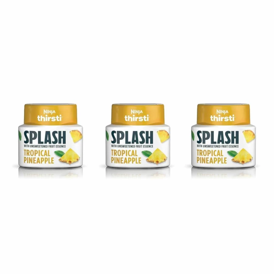 Ninja Thirsti Tropical Pineapple Flavored Water Drops, Unsweetened Fruit Essence, Zero Calorie & Sugar Free, 3 Pack (2.07 Fl Oz Each), Makes 20+ 12oz Drinks, Wcfpineam