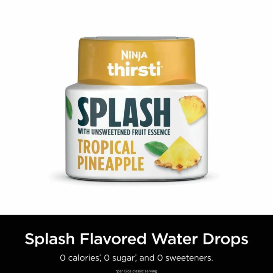 Ninja Thirsti Tropical Pineapple Flavored Water Drops, Unsweetened Fruit Essence, Zero Calorie & Sugar Free, 3 Pack (2.07 Fl Oz Each), Makes 20+ 12oz Drinks, Wcfpineam