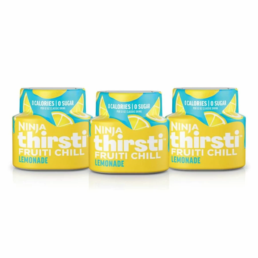 Ninja Thirsti Flavored Water Drops - Fruiti Chill Peach Punch, Zero Sugar & Calories, Makes 17 Drinks, 3 Pack (12oz Each) for Sparkling or Still Water
