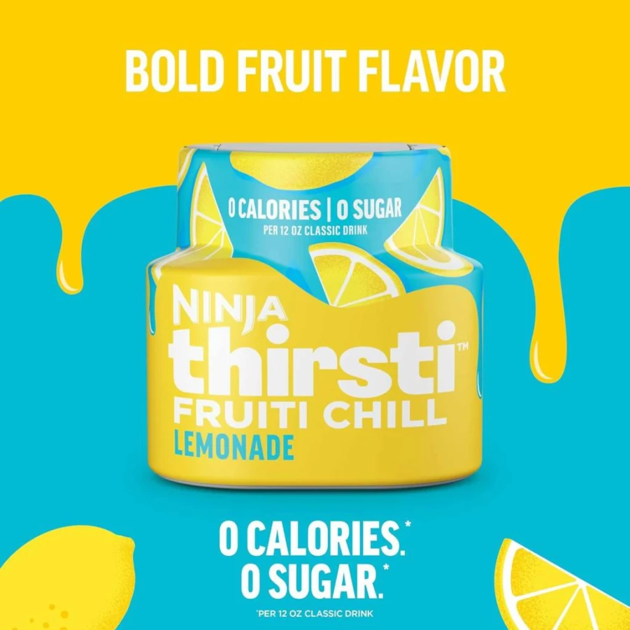 Ninja Thirsti Flavored Water Drops - Fruiti Chill Peach Punch, Zero Sugar & Calories, Makes 17 Drinks, 3 Pack (12oz Each) for Sparkling or Still Water