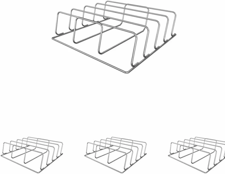Ninja Woodfire Rib Rack for OG800 & OG900 Series - Smokes 4 Racks, Steel Construction, Even Airflow for Perfect Bark, Silver Finish