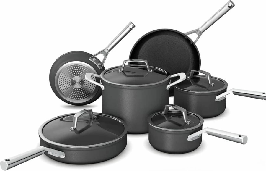Ninja Foodi Neverstick Premium 13-Piece Nonstick Cookware Set, Hard-Anodized, Oven Safe to 500°F, Durable Grey Kitchen Pots and Pans