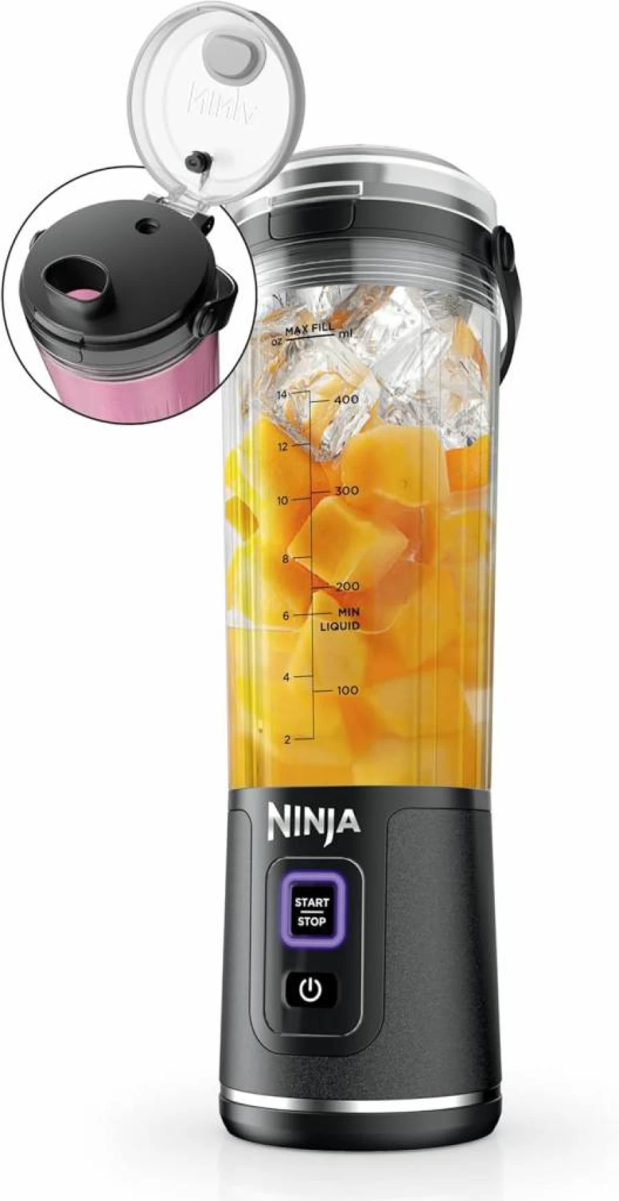 Ninja BC151EM Portable Blender - 18Oz BPA-Free, USB-C Rechargeable, Leakproof with Sip Spout, Dishwasher Safe, Forest Green, for Shakes & Smoothies