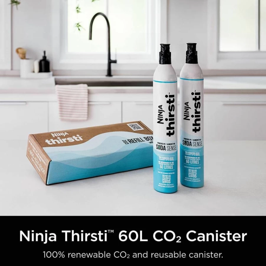 Ninja WCX00CO2 Thirsti 60L CO2 Canister - Portable Carbon Dioxide Tank for Beverage Dispensing