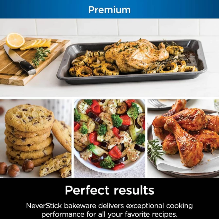 Ninja Foodi NeverStick Premium 9x13 Inch Nonstick Cake Pan, Oven & Dishwasher Safe, 500°F Heat Resistant, Grey