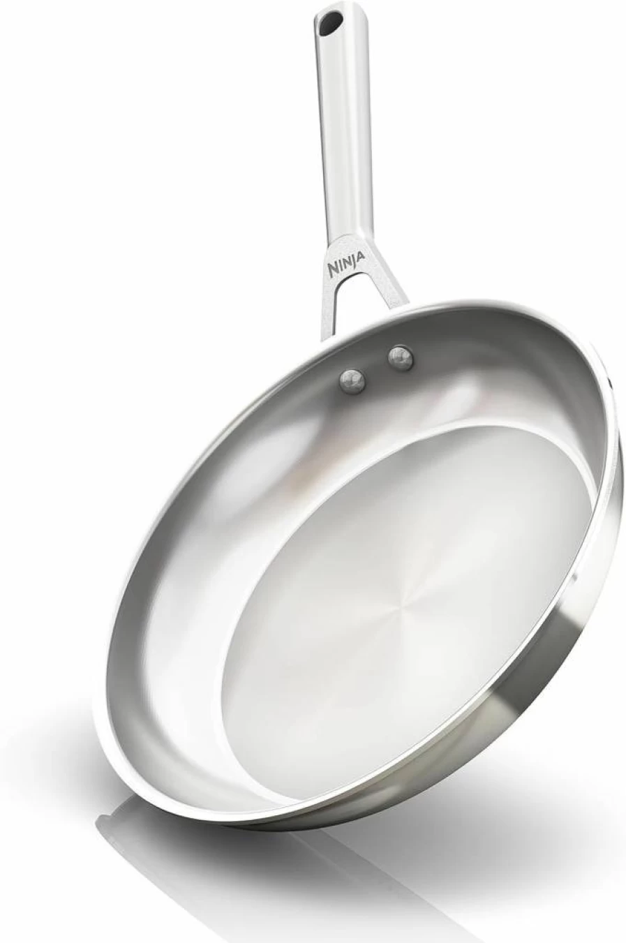 Ninja C90030 Everclad 12-Inch Tri-Ply Stainless Steel Fry Pan - Commercial-Grade, Oven Safe to 600°F, Works on All Stovetops Including Induction