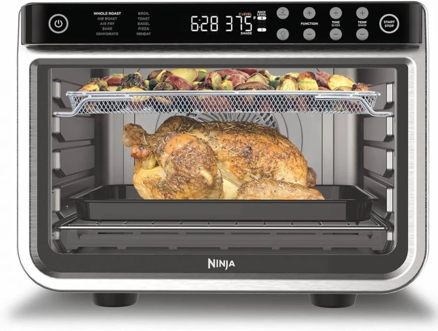 Ninja Foodi 8-in-1 XL Pro Air Fryer Toaster Oven, 1800W Countertop Convection Oven with Digital Controls, 12-Inch, Black (DT202BK)