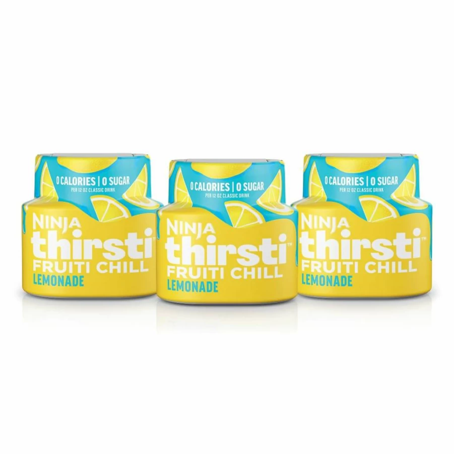 Ninja Thirsti Flavored Water Drops - Fruiti Chill Lemonade, Zero Sugar & Calories, Makes 17 Drinks (12oz Each), 3 Pack, Bold Fruit Flavor for Sparkling or Still Water