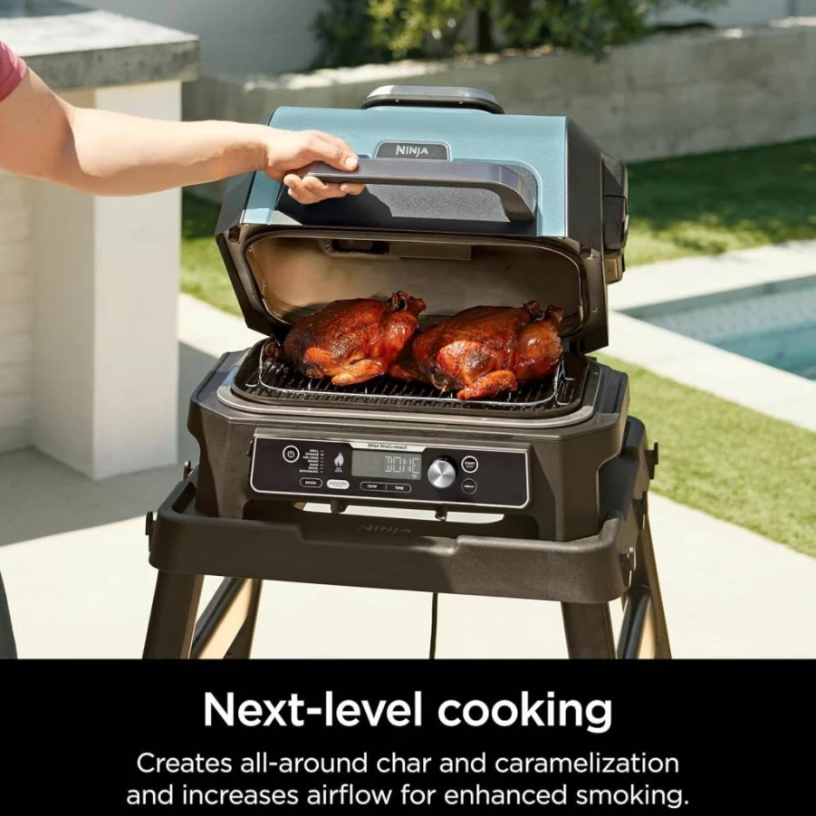 Ninja Woodfire Grill Accessory - Xskrstrkxl Smoking Rack for OG800 & OG900 Series, Stainless Steel Food Elevator for Even Charring & Enhanced Smoke Flavor