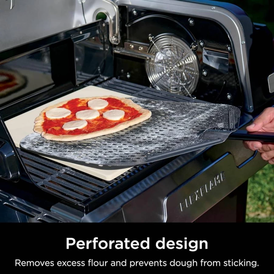 Ninja PG301 FlexFlame 5-in-1 Outdoor Cooking System - Electric & Propane Grill, Smoker, Roaster, Griddle & Pizza Maker with 3 Burners & Digital Control, Stainless Steel BBQ Grill