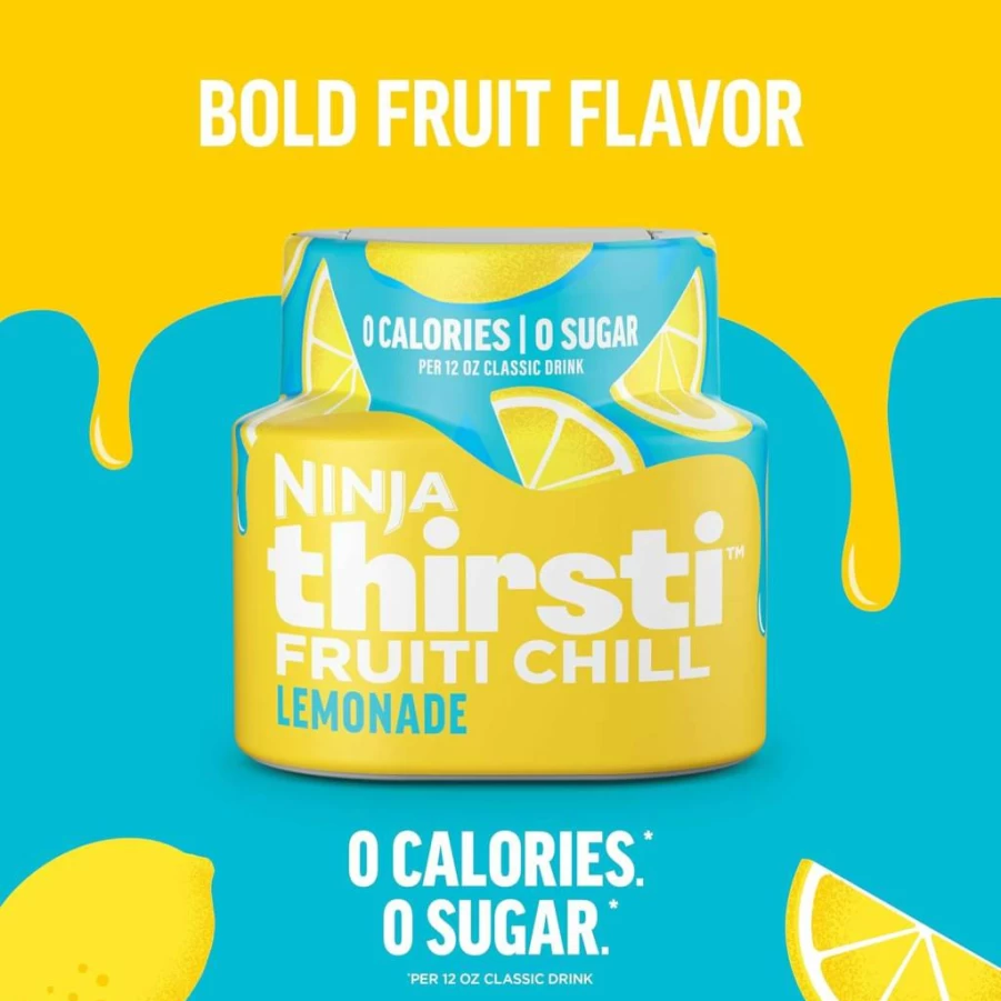 Ninja Thirsti Flavored Water Drops - Fruiti Chill Berry Burst, Zero Sugar & Calories, Makes 17 Drinks (12oz Each), 3 Pack, Bold Fruit Flavor for Sparkling or Still Water